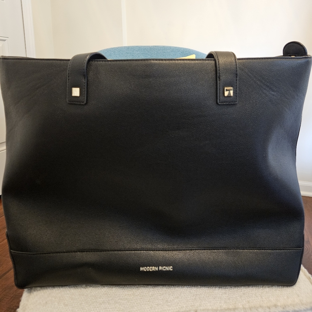Modern Picnic Tote Bag - Black